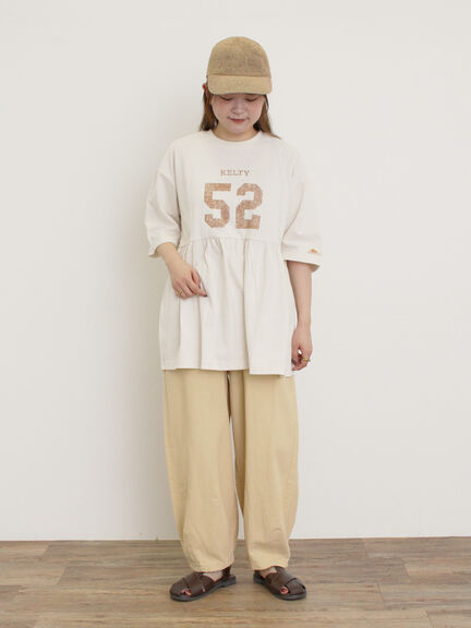 【KELTY×Samansa Mo2】ギャザーチュニックTシャツ（オフホワイト/ブラック/イエロー/サックスブルー）｜Samansa Mos2（サマンサ モスモス）通販