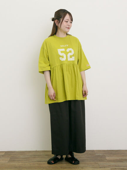 【KELTY×Samansa Mo2】ギャザーチュニックTシャツ（オフホワイト/ブラック/イエロー/サックスブルー）｜Samansa Mos2（サマンサ モスモス）通販