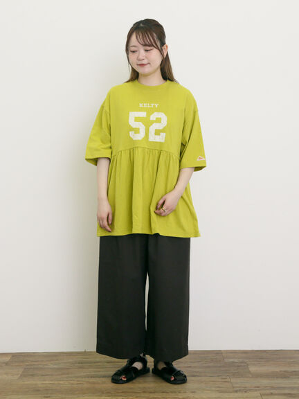 【KELTY×Samansa Mo2】ギャザーチュニックTシャツ（オフホワイト/ブラック/イエロー/サックスブルー）｜Samansa Mos2（サマンサ モスモス）通販
