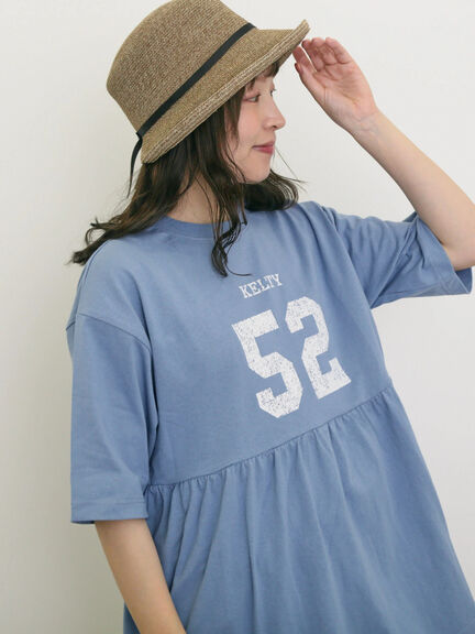 【KELTY×Samansa Mo2】ギャザーチュニックTシャツ（オフホワイト/ブラック/イエロー/サックスブルー）｜Samansa Mos2（サマンサ モスモス）通販