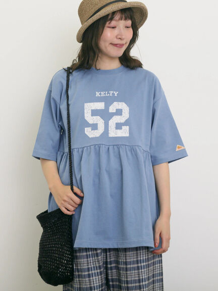 【KELTY×Samansa Mo2】ギャザーチュニックTシャツ（オフホワイト/ブラック/イエロー/サックスブルー）｜Samansa Mos2（サマンサ モスモス）通販