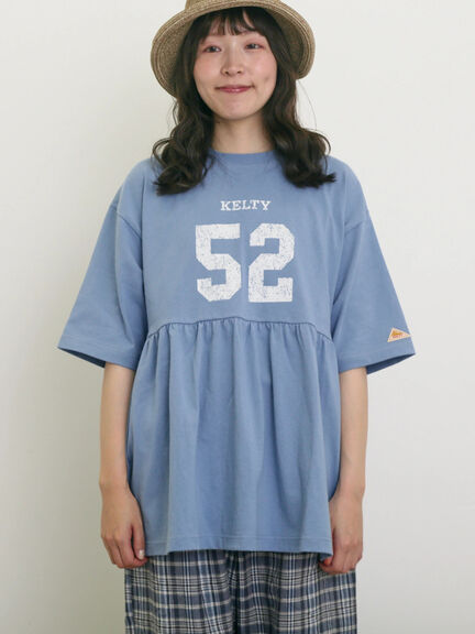 【KELTY×Samansa Mo2】ギャザーチュニックTシャツ（オフホワイト/ブラック/イエロー/サックスブルー）｜Samansa Mos2（サマンサ モスモス）通販