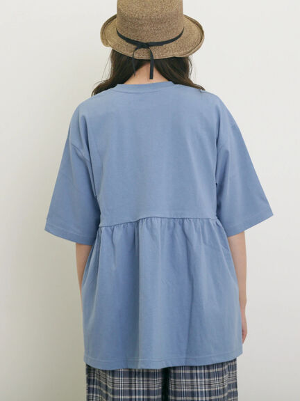 【KELTY×Samansa Mo2】ギャザーチュニックTシャツ（オフホワイト/ブラック/イエロー/サックスブルー）｜Samansa Mos2（サマンサ モスモス）通販