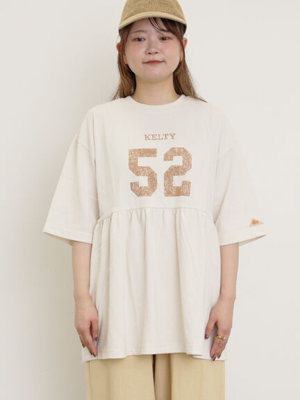 【KELTY×Samansa Mo2】ギャザーチュニックTシャツ（オフホワイト/ブラック/イエロー/サックスブルー）｜Samansa Mos2（サマンサ モスモス）通販