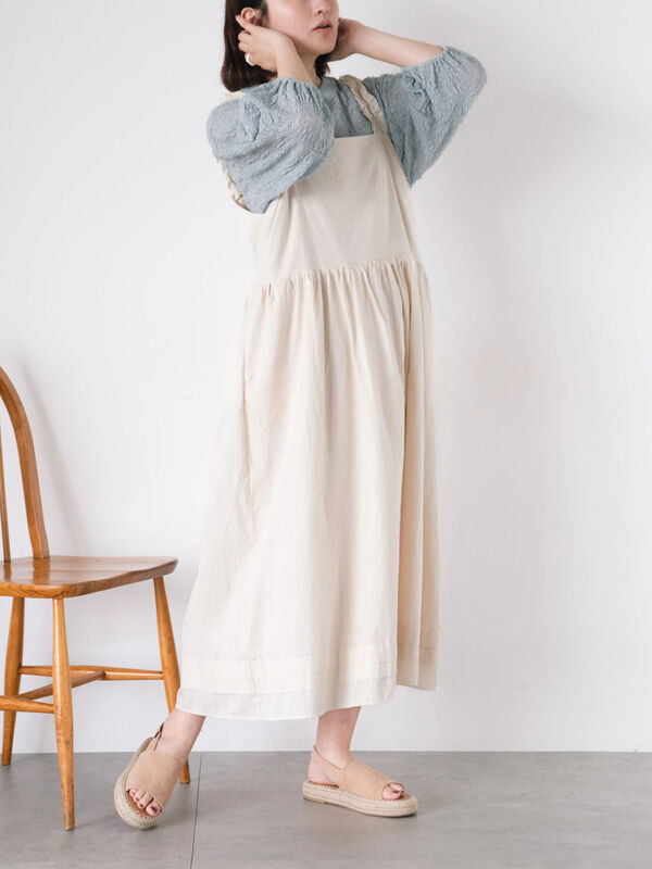 セール】 肩フリルキャミワンピース（オレンジ/ブルー/キナリ