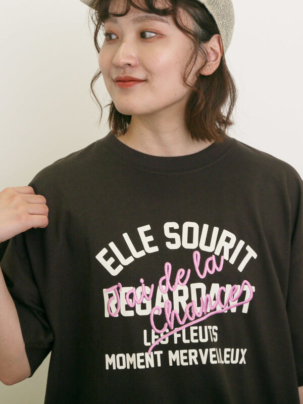 【UVカット】ロゴプリントTシャツ（ブラック）｜Samansa Mos2（サマンサ モスモス）通販