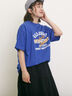 【UVカット】ロゴプリントTシャツ（ブルー）｜Samansa Mos2（サマンサ モスモス）通販
