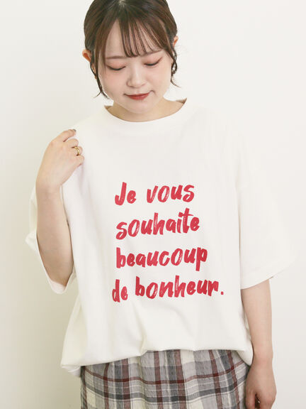 【UVカット】ロゴプリントTシャツ（オフホワイト/ブラック/オレンジ/ブルー）｜Samansa Mos2（サマンサ モスモス）通販