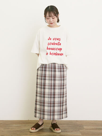 【UVカット】ロゴプリントTシャツ（オフホワイト/ブラック/オレンジ/ブルー）｜Samansa Mos2（サマンサ モスモス）通販