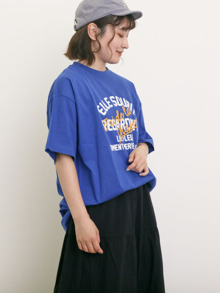 【UVカット】ロゴプリントTシャツ（オフホワイト/ブラック/オレンジ/ブルー）｜Samansa Mos2（サマンサ モスモス）通販
