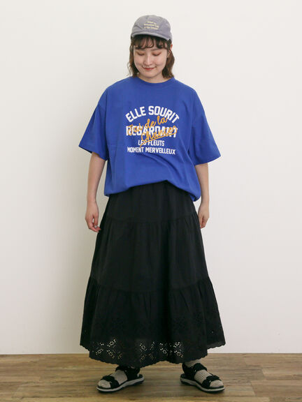 【UVカット】ロゴプリントTシャツ（オフホワイト/ブラック/オレンジ/ブルー）｜Samansa Mos2（サマンサ モスモス）通販