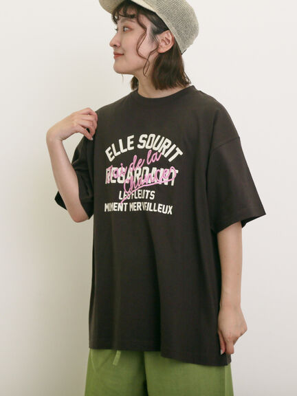 【UVカット】ロゴプリントTシャツ（オフホワイト/ブラック/オレンジ/ブルー）｜Samansa Mos2（サマンサ モスモス）通販
