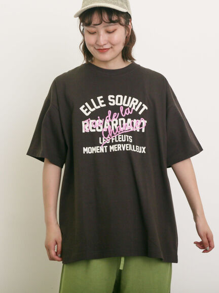 【UVカット】ロゴプリントTシャツ（オフホワイト/ブラック/オレンジ/ブルー）｜Samansa Mos2（サマンサ モスモス）通販