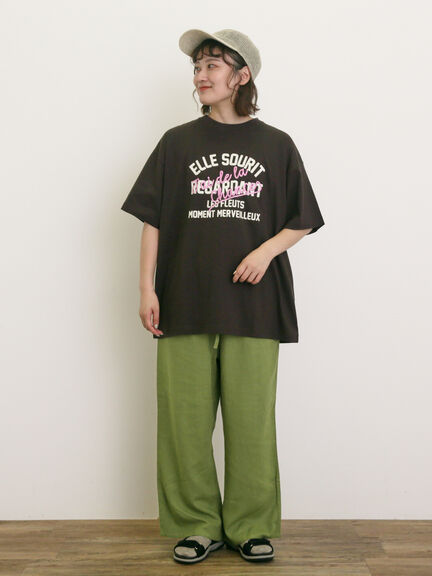 【UVカット】ロゴプリントTシャツ（オフホワイト/ブラック/オレンジ/ブルー）｜Samansa Mos2（サマンサ モスモス）通販