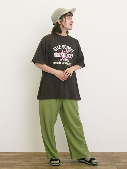 【UVカット】ロゴプリントTシャツ（オフホワイト/ブラック/オレンジ/ブルー）｜Samansa Mos2（サマンサ モスモス）通販