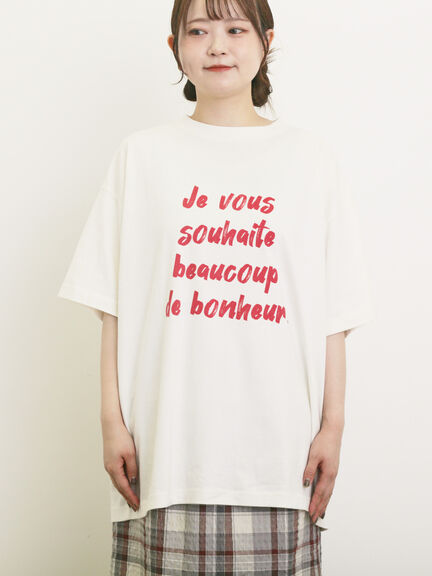 【UVカット】ロゴプリントTシャツ（オフホワイト/ブラック/オレンジ/ブルー）｜Samansa Mos2（サマンサ モスモス）通販