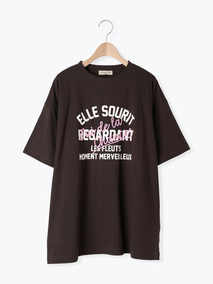 【UVカット】ロゴプリントTシャツ（オフホワイト/ブラック/オレンジ/ブルー）｜Samansa Mos2（サマンサ モスモス）通販
