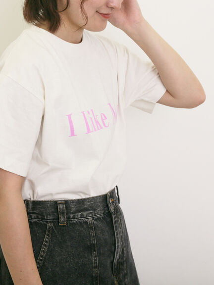 【UVカット】スラブ天竺ロゴプリントTシャツ（オフホワイト/チャコールグレー/ピンク/ミント）｜Samansa Mos2（サマンサ モスモス）通販
