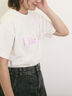 【UVカット】スラブ天竺ロゴプリントTシャツ（オフホワイト/チャコールグレー/ピンク/ミント）｜Samansa Mos2（サマンサ モスモス）通販