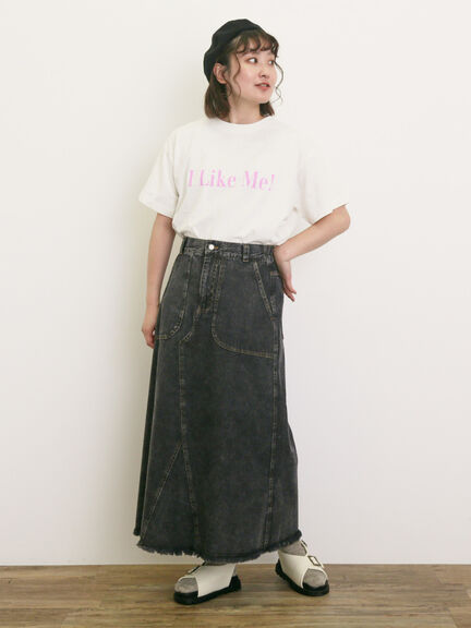 【UVカット】スラブ天竺ロゴプリントTシャツ（オフホワイト/チャコールグレー/ピンク/ミント）｜Samansa Mos2（サマンサ モスモス）通販