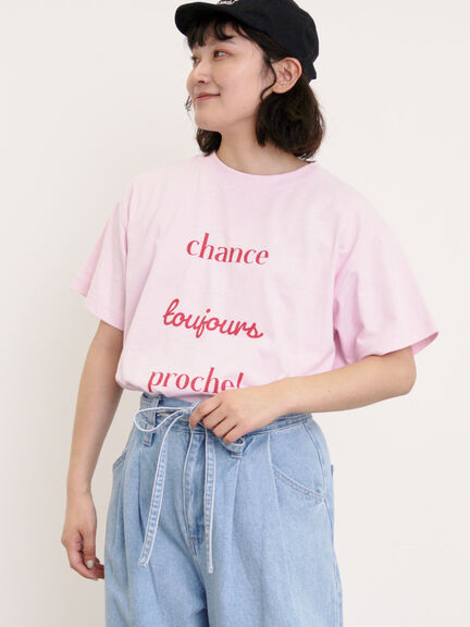 【UVカット】スラブ天竺ロゴプリントTシャツ（オフホワイト/チャコールグレー/ピンク/ミント）｜Samansa Mos2（サマンサ モスモス）通販