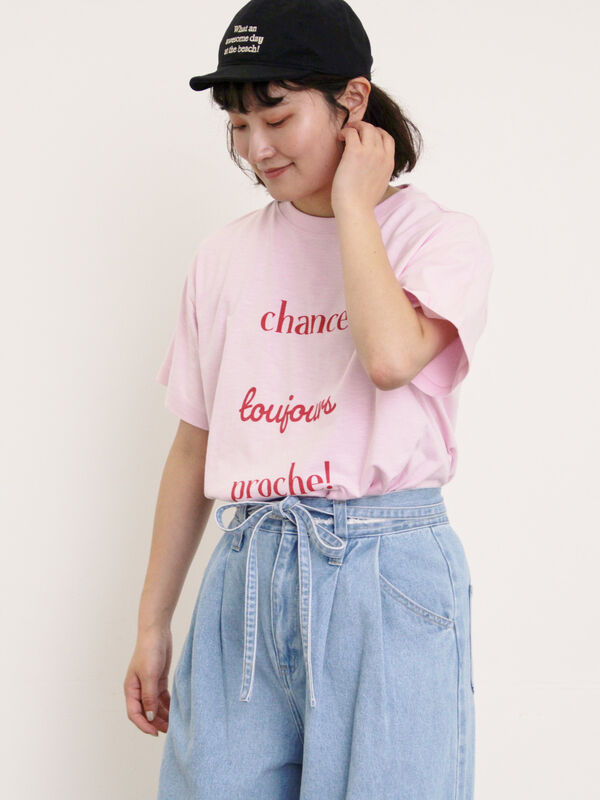 セール】 【UVカット】スラブ天竺ロゴプリントTシャツ（オフホワイト