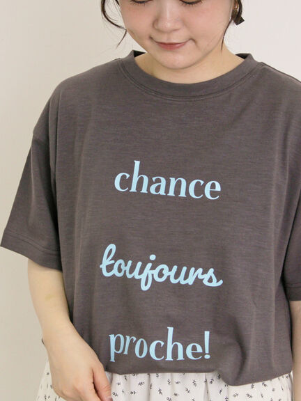 【UVカット】スラブ天竺ロゴプリントTシャツ（オフホワイト/チャコールグレー/ピンク/ミント）｜Samansa Mos2（サマンサ モスモス）通販