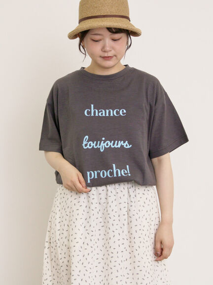 【UVカット】スラブ天竺ロゴプリントTシャツ（オフホワイト/チャコールグレー/ピンク/ミント）｜Samansa Mos2（サマンサ モスモス）通販