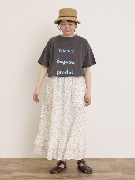 【UVカット】スラブ天竺ロゴプリントTシャツ（オフホワイト/チャコールグレー/ピンク/ミント）｜Samansa Mos2（サマンサ モスモス）通販