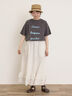 【UVカット】スラブ天竺ロゴプリントTシャツ（オフホワイト/チャコールグレー/ピンク/ミント）｜Samansa Mos2（サマンサ モスモス）通販