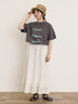 【UVカット】スラブ天竺ロゴプリントTシャツ（オフホワイト/チャコールグレー/ピンク/ミント）｜Samansa Mos2（サマンサ モスモス）通販
