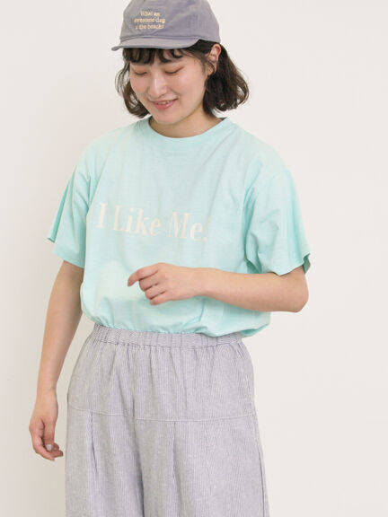 【UVカット】スラブ天竺ロゴプリントTシャツ（オフホワイト/チャコールグレー/ピンク/ミント）｜Samansa Mos2（サマンサ モスモス）通販