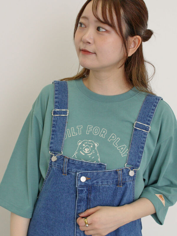 【KELTY×Samansa Mos2】ベアー刺繍Tシャツ（グリーン）｜Samansa Mos2（サマンサ モスモス）通販