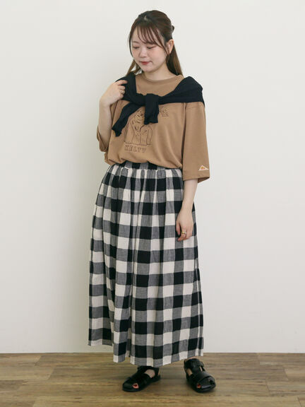 【KELTY×Samansa Mos2】ベアー刺繍Tシャツ（オフホワイト/チャコールグレー/モカ/グリーン）｜Samansa Mos2（サマンサ モスモス）通販