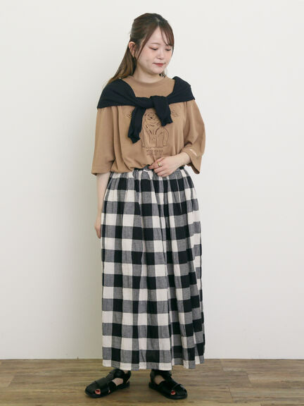 【KELTY×Samansa Mos2】ベアー刺繍Tシャツ（オフホワイト/チャコールグレー/モカ/グリーン）｜Samansa Mos2（サマンサ モスモス）通販