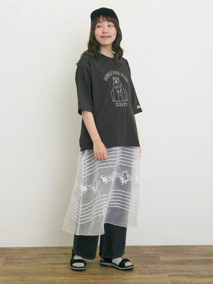 【KELTY×Samansa Mos2】ベアー刺繍Tシャツ（オフホワイト/チャコールグレー/モカ/グリーン）｜Samansa Mos2（サマンサ モスモス）通販