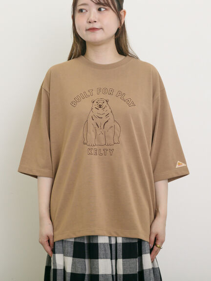 【KELTY×Samansa Mos2】ベアー刺繍Tシャツ（オフホワイト/チャコールグレー/モカ/グリーン）｜Samansa Mos2（サマンサ モスモス）通販