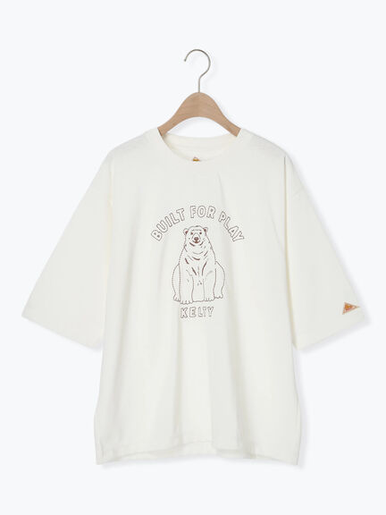【KELTY×Samansa Mos2】ベアー刺繍Tシャツ（オフホワイト/チャコールグレー/モカ/グリーン）｜Samansa Mos2（サマンサ モスモス）通販