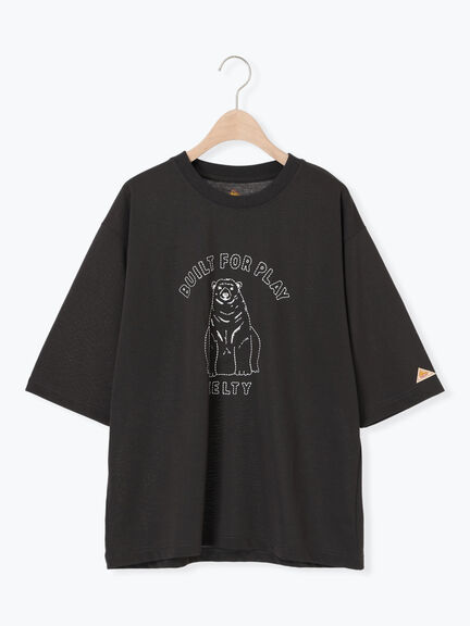 【KELTY×Samansa Mos2】ベアー刺繍Tシャツ（オフホワイト/チャコールグレー/モカ/グリーン）｜Samansa Mos2（サマンサ モスモス）通販