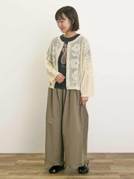 花瓶柄コード刺繍Tシャツ（オフホワイト/ブラック/ベージュ）｜Samansa Mos2（サマンサ モスモス）通販
