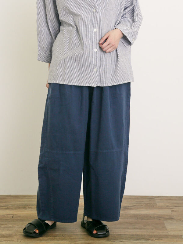 セール】 製品染めバイオ加工切替パンツ（チャコールグレー/ベージュ