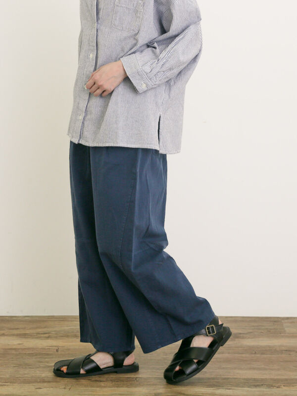 セール】 製品染めバイオ加工切替パンツ（チャコールグレー/ベージュ