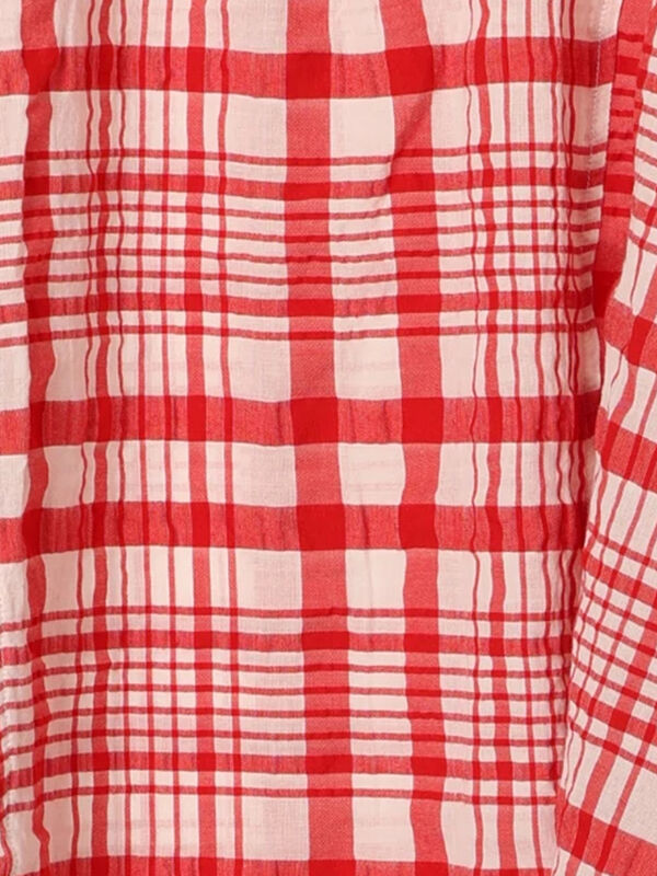 トモ様 セール】 ◎チェック柄前後2WAYブラウス（オフホワイト/オレンジ