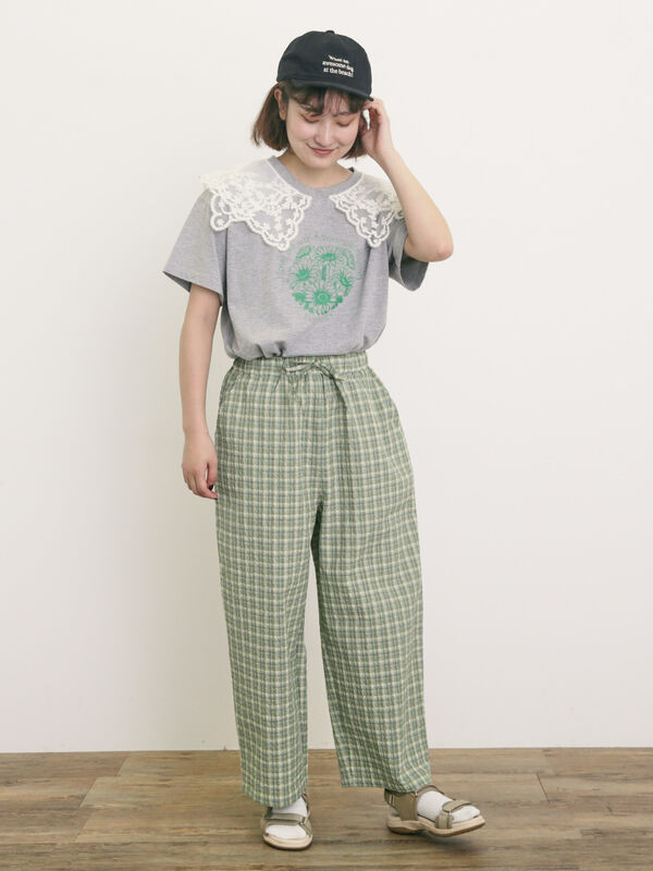 もふこ様 確認用 セール】 【速乾/UV加工】ぽこぽこチェック柄パンツ（グレー