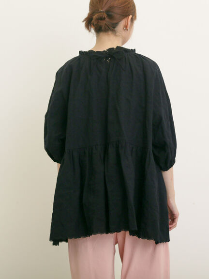 裾刺繍前後2WAYスキッパーチュニック（オフホワイト/ブラック/ベージュ/イエロー/ブルー）｜Samansa Mos2（サマンサ モスモス）通販