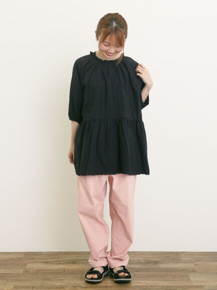 裾刺繍前後2WAYスキッパーチュニック（オフホワイト/ブラック/ベージュ/イエロー/ブルー）｜Samansa Mos2（サマンサ モスモス）通販