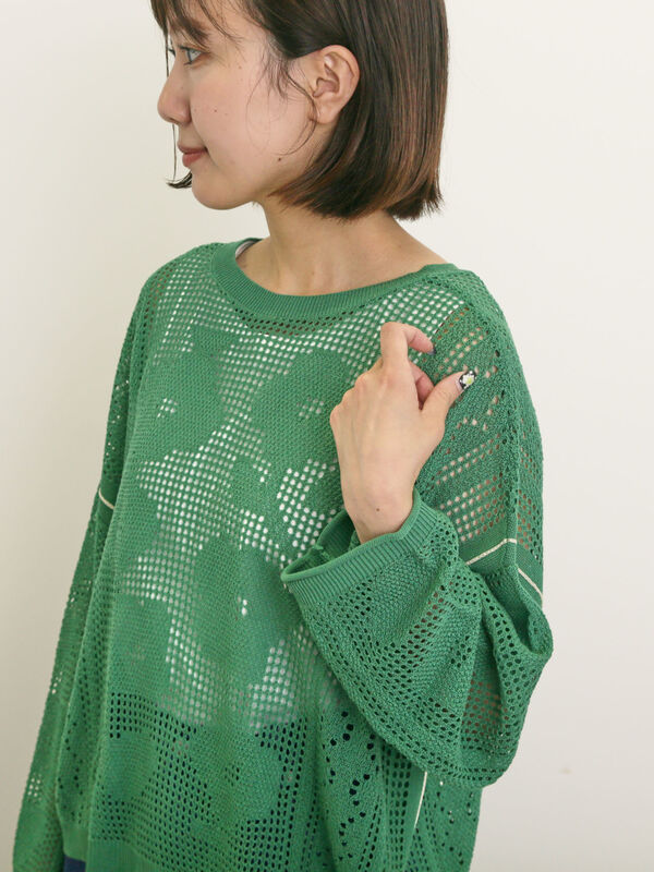 WESTSEA ポロシャツ アーガイル柄 花柄 ルーズサイズ 半袖