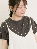 【オーガニックコットン】ドット柄Tシャツ（チャコールグレー）｜Samansa Mos2（サマンサ モスモス）通販