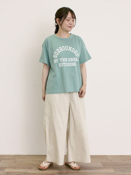 【オーガニックコットン】ロゴプリントTシャツ（オフホワイト/チャコールグレー/ピンク/ミント）｜Samansa Mos2（サマンサ モスモス）通販