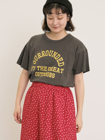 【オーガニックコットン】ロゴプリントTシャツ（オフホワイト/チャコールグレー/ピンク/ミント）｜Samansa Mos2（サマンサ モスモス）通販
